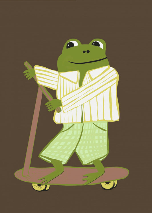 Frog on scooter | Poster
