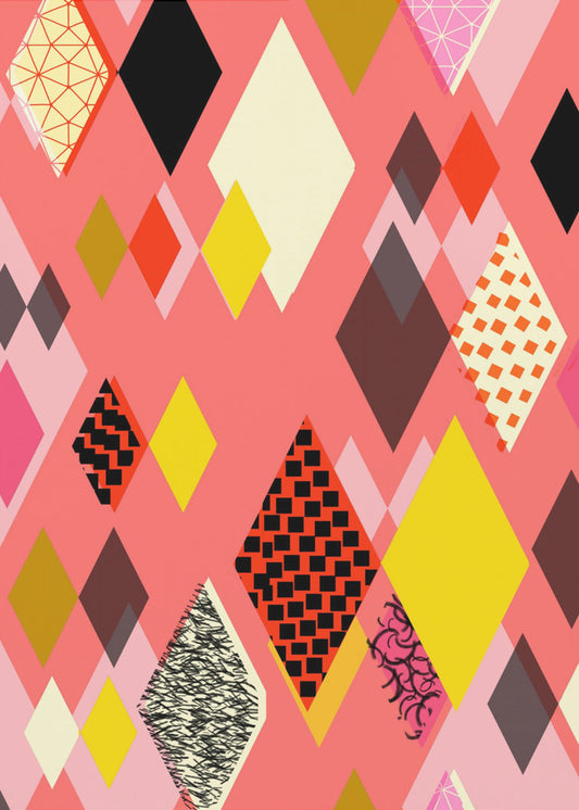 Geometric Patterns With Colorful Diamonds And Shapes | Poster