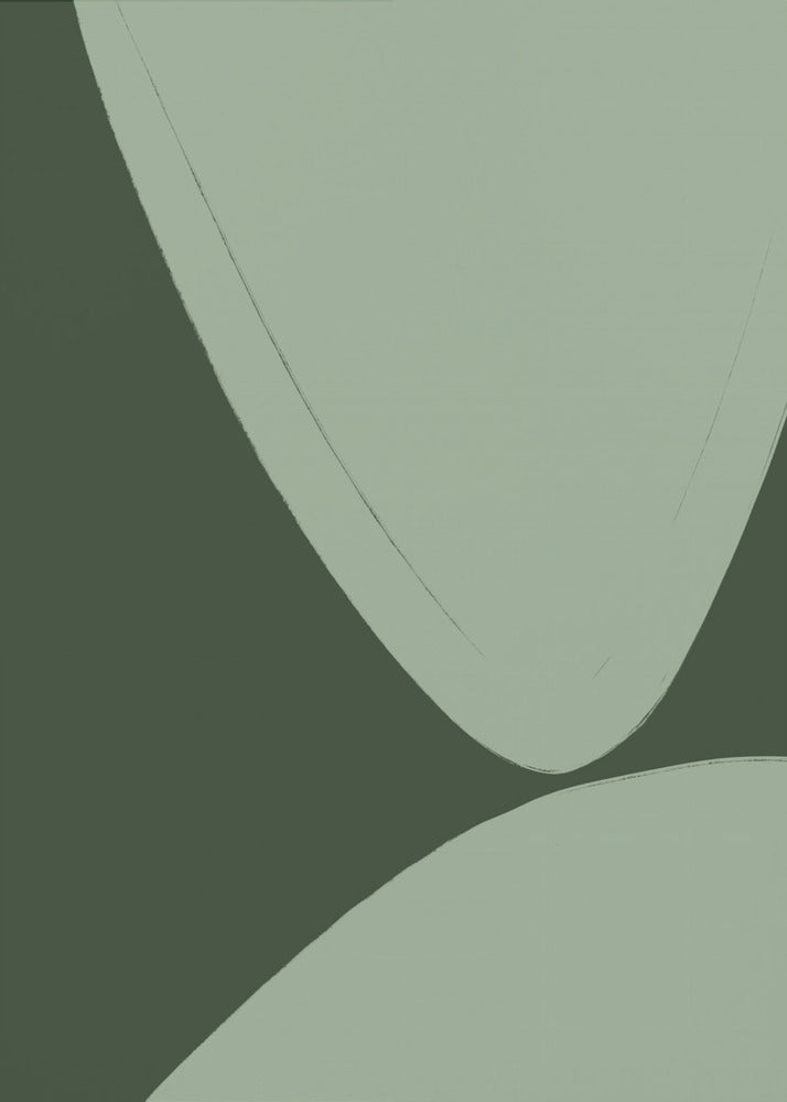 Green Curved Shapes | Poster