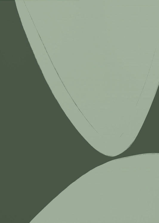 Green Curved Shapes | Poster