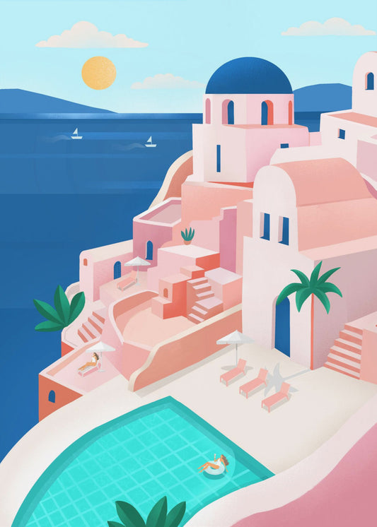 Tranquil Mediterranean Coastal Scene | Canvas