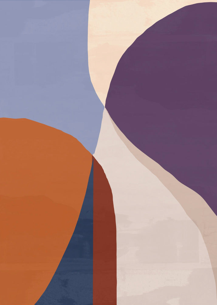 Organic Forms in Earthy and Blue Tones | Poster