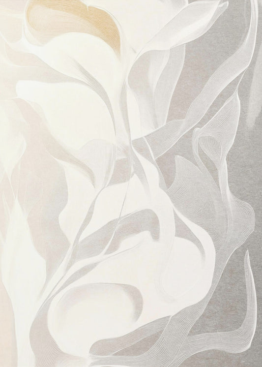 Swirling White and Gray Lines | Canvas