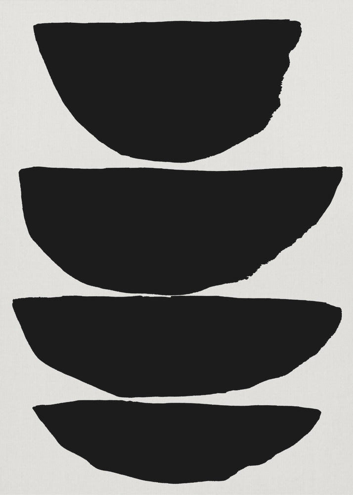 Minimalist Black Abstract Ellipses | Poster