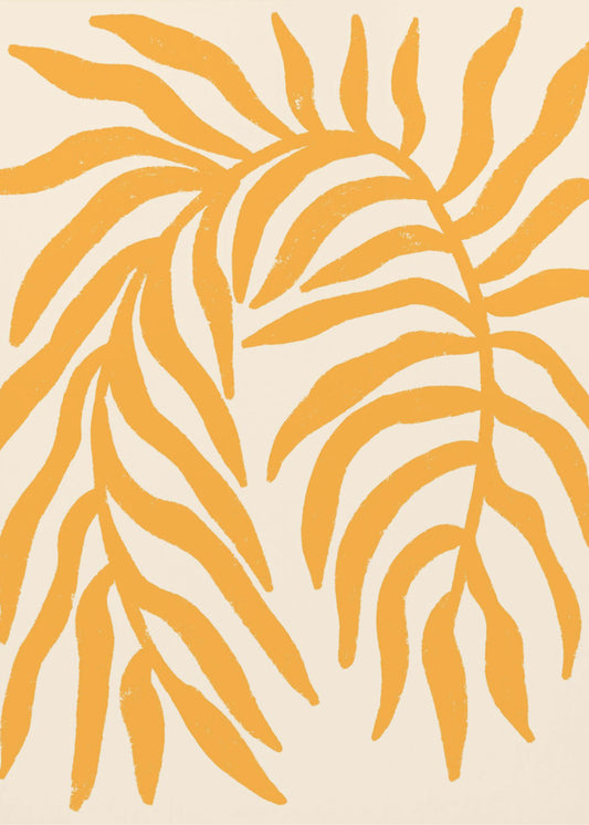 Yellow Silhouette Textured Branch | Canvas