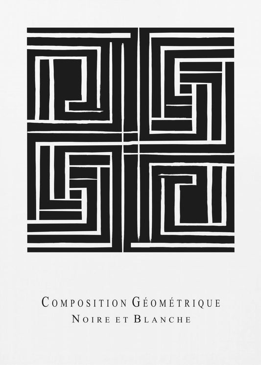 Composition Géométrique Noire et Blanche | Canvas