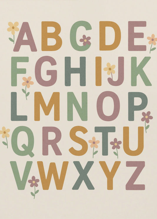Floral Alphabet Joy | Canvas