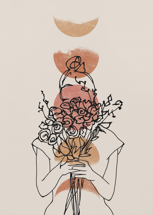 Girl With Flower Bouquet | Poster