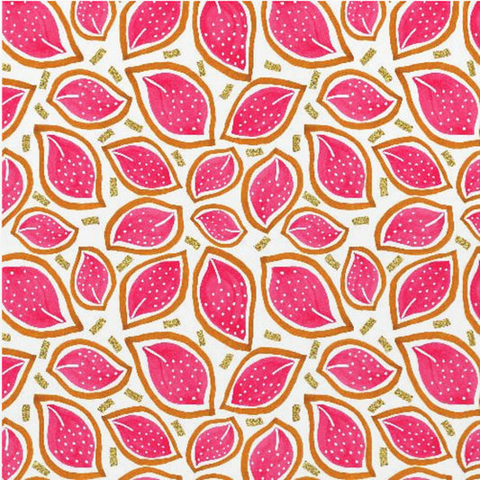 Coral Glitter Scattered Leaves Polka Dot | Canvas