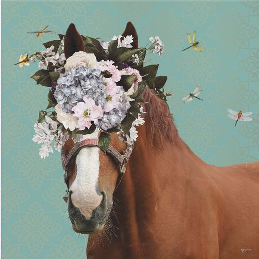 Spring Flower Bonnet On Horse | Poster