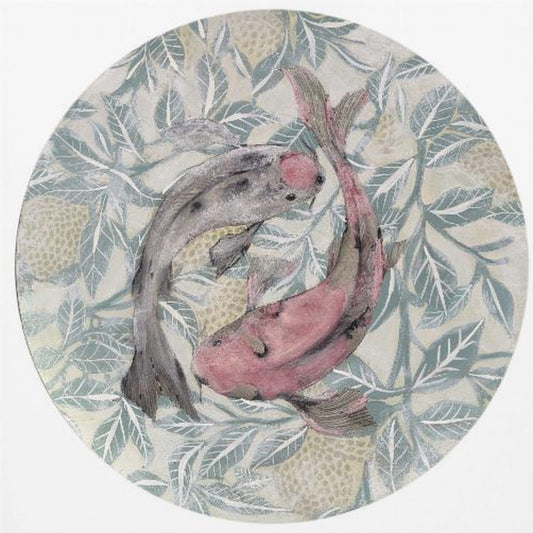 Two Koi Fish In A Circular Pattern | Poster