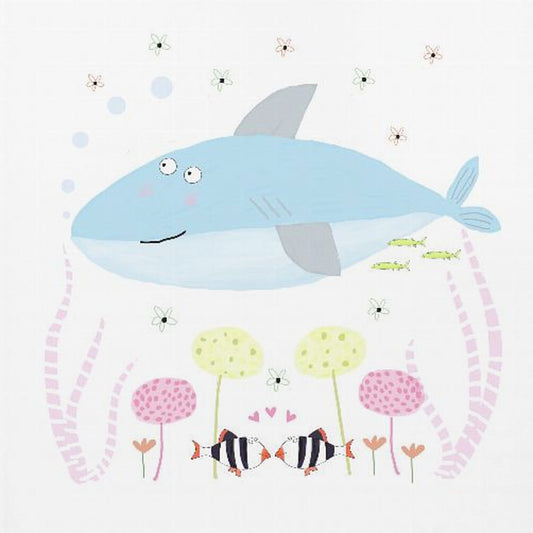 Baby Shark with Flowers | Canvas